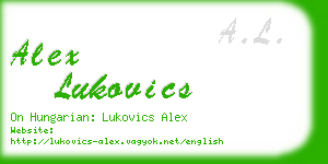 alex lukovics business card